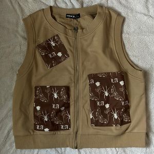 Women’s Brown Beige Vest Jacket